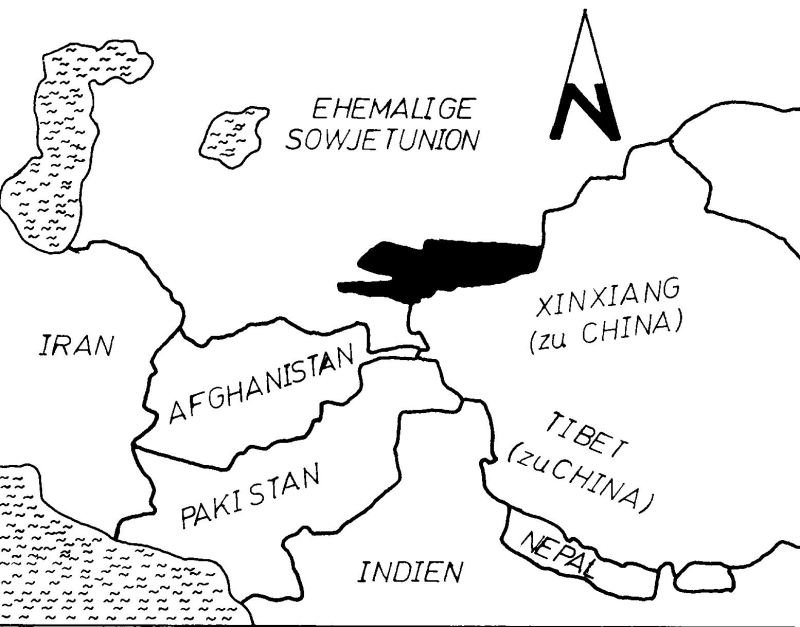 Karte mit der Lage von Kirgisien